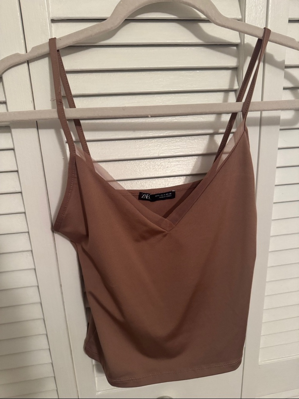 Zara Mauve/Brown Double-Strap V-Neck Cami